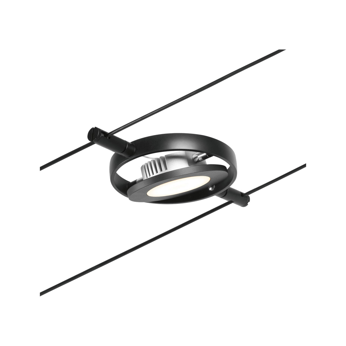 Paulmann Seilsystem Spot RoundMac Schwarz matt#Chrom max. 1x4,5W ohne Leuchtmittel DC