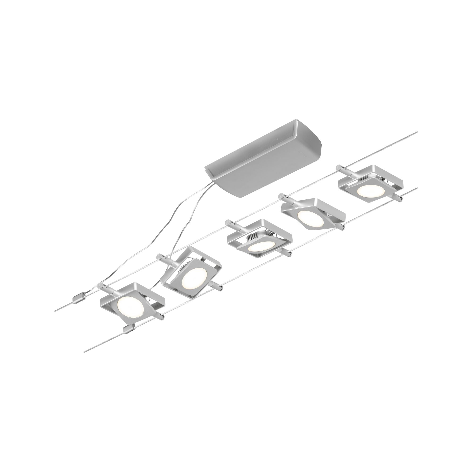 Paulmann Seilsystem MacLED Chrom matt#Chrom 5x4,5W  3.000K DC 60VA 5 Spots
