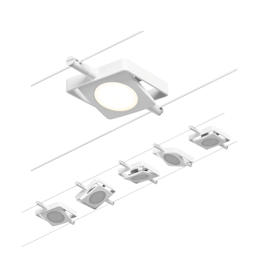 Paulmann Seilsystem Set MacLED Weiß,Chrom 5x4,5W  3.000 DC 60VA 5 Spots