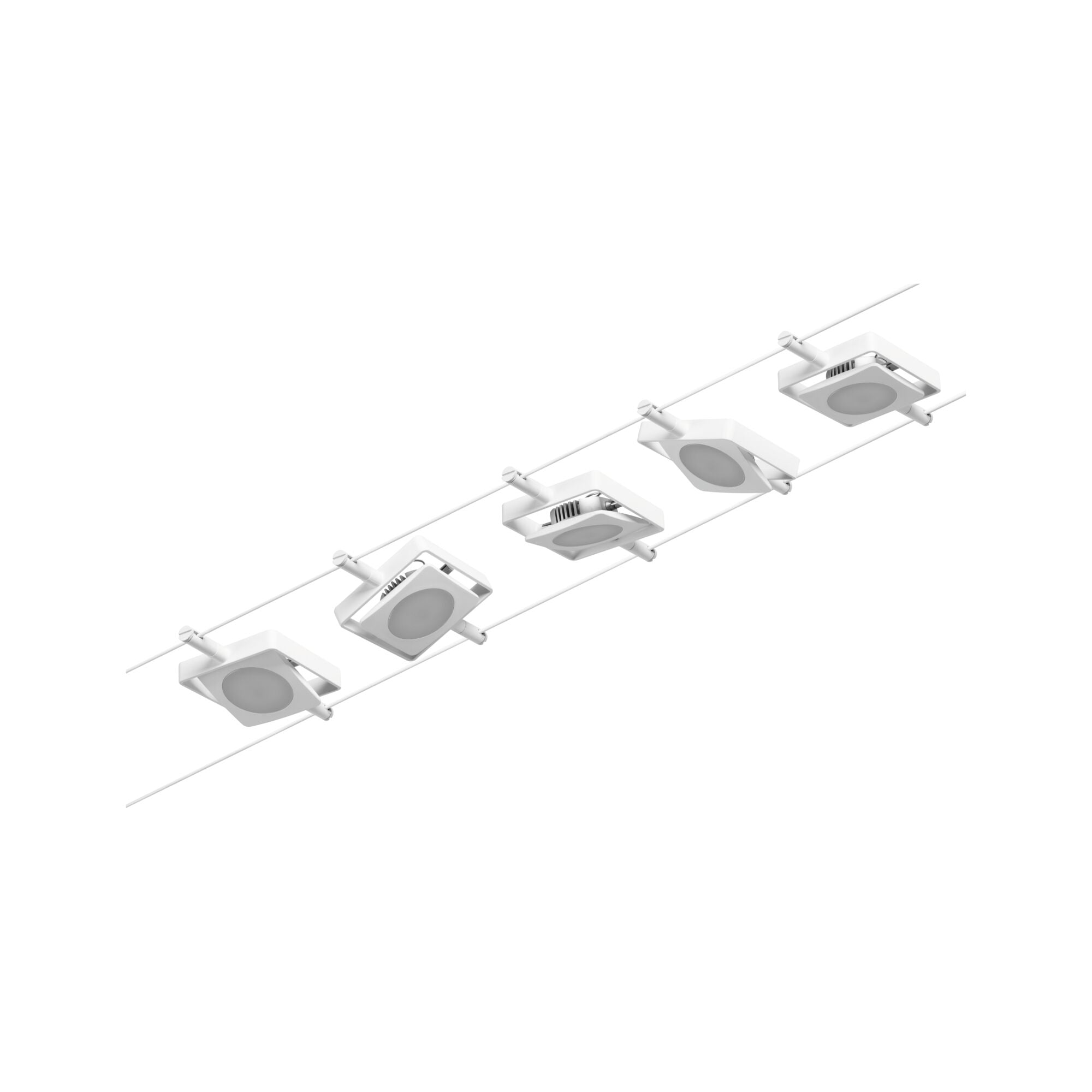 Paulmann Seilsystem Set MacLED Weiß,Chrom 5x4,5W  3.000 DC 60VA 5 Spots