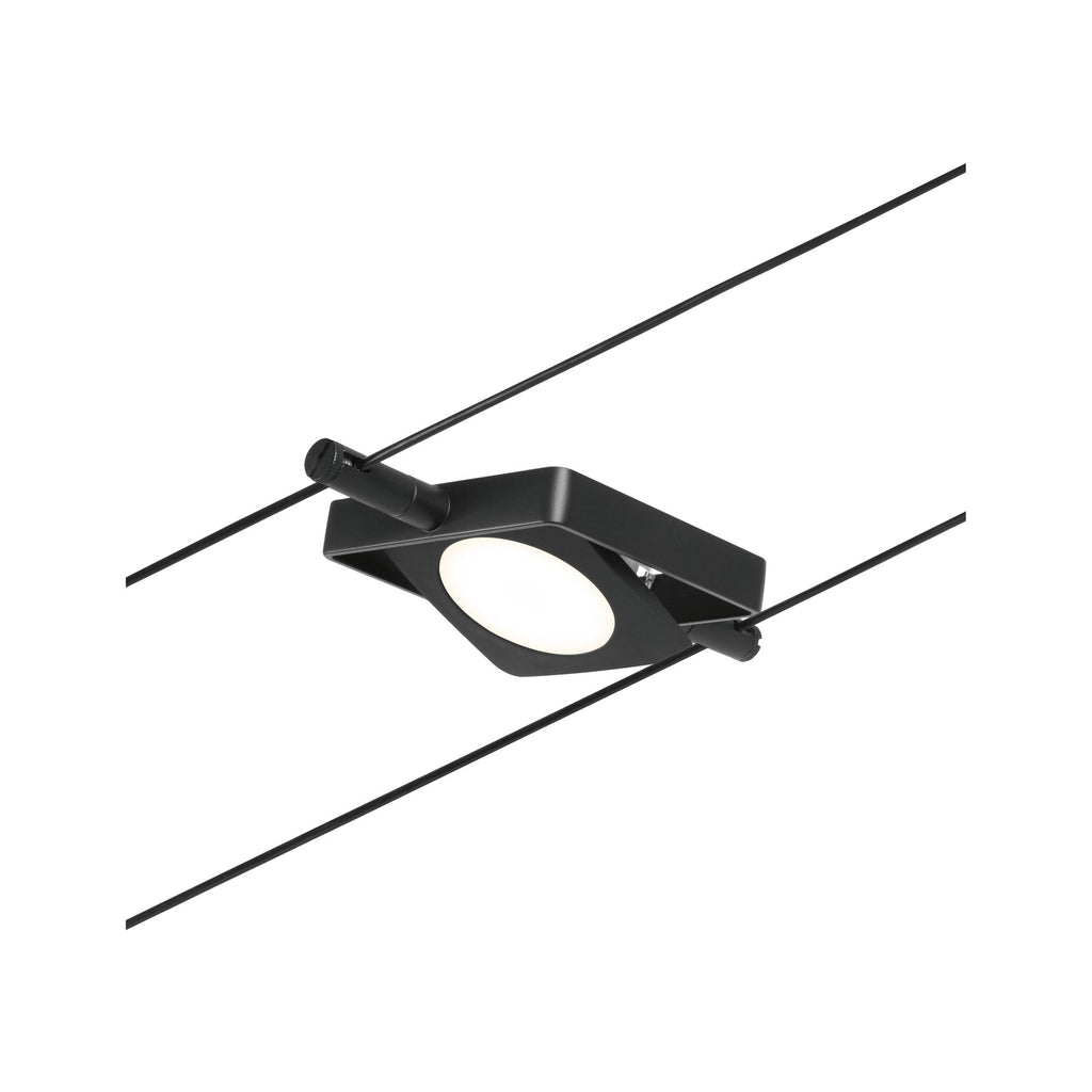 Paulmann Seilsystem MacLED Schwarz matt#Chrom 5x4,5W  3.000K DC 60VA 5 Spots