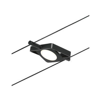 Paulmann Seilsystem MacLED Schwarz matt#Chrom 5x4,5W  3.000K DC 60VA 5 Spots