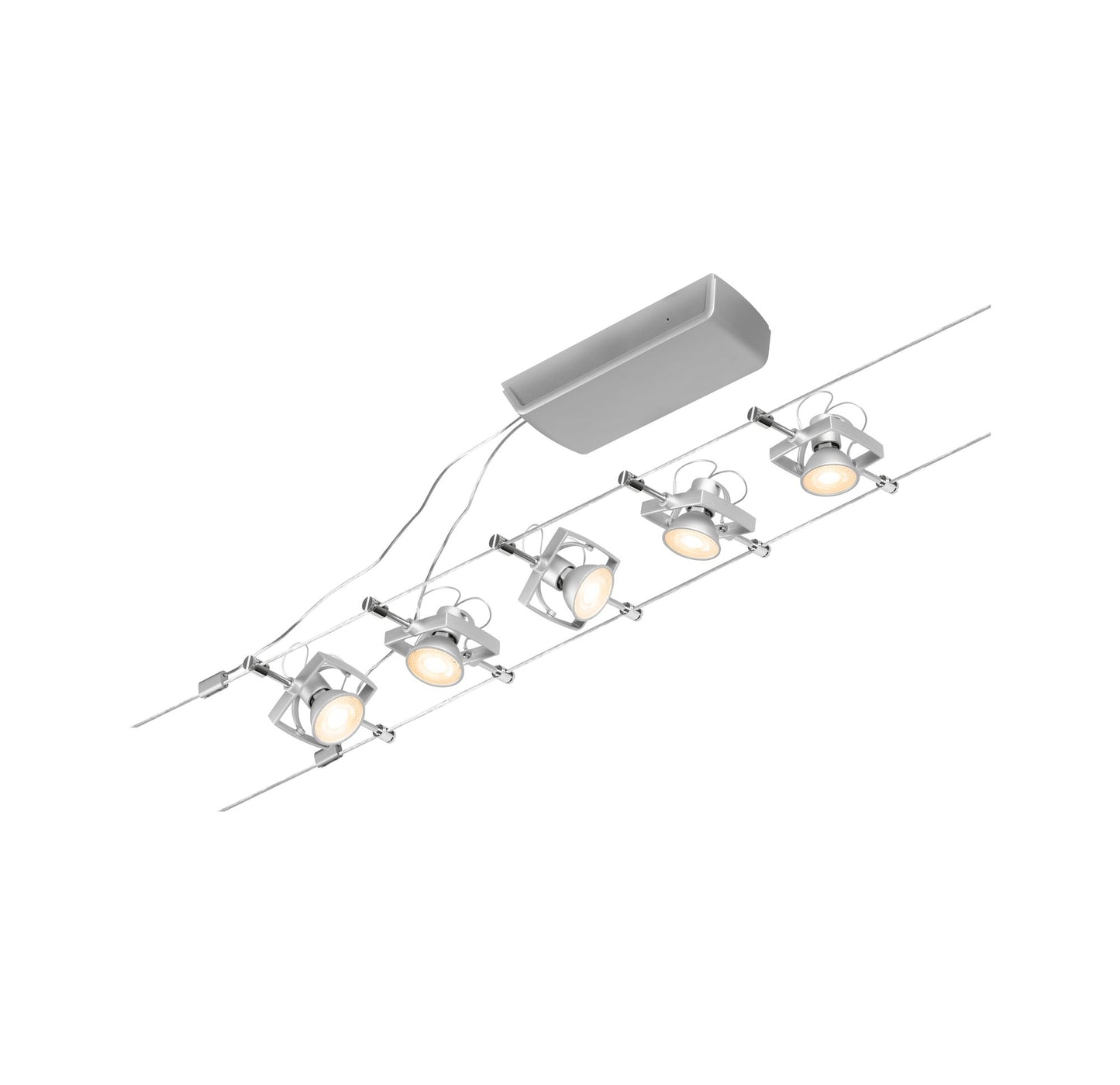 Paulmann Seilsystem Mac II Chrom matt 5 Spots ohne Leuchtmittel max. 5x10W GU5,3 DC 60VA