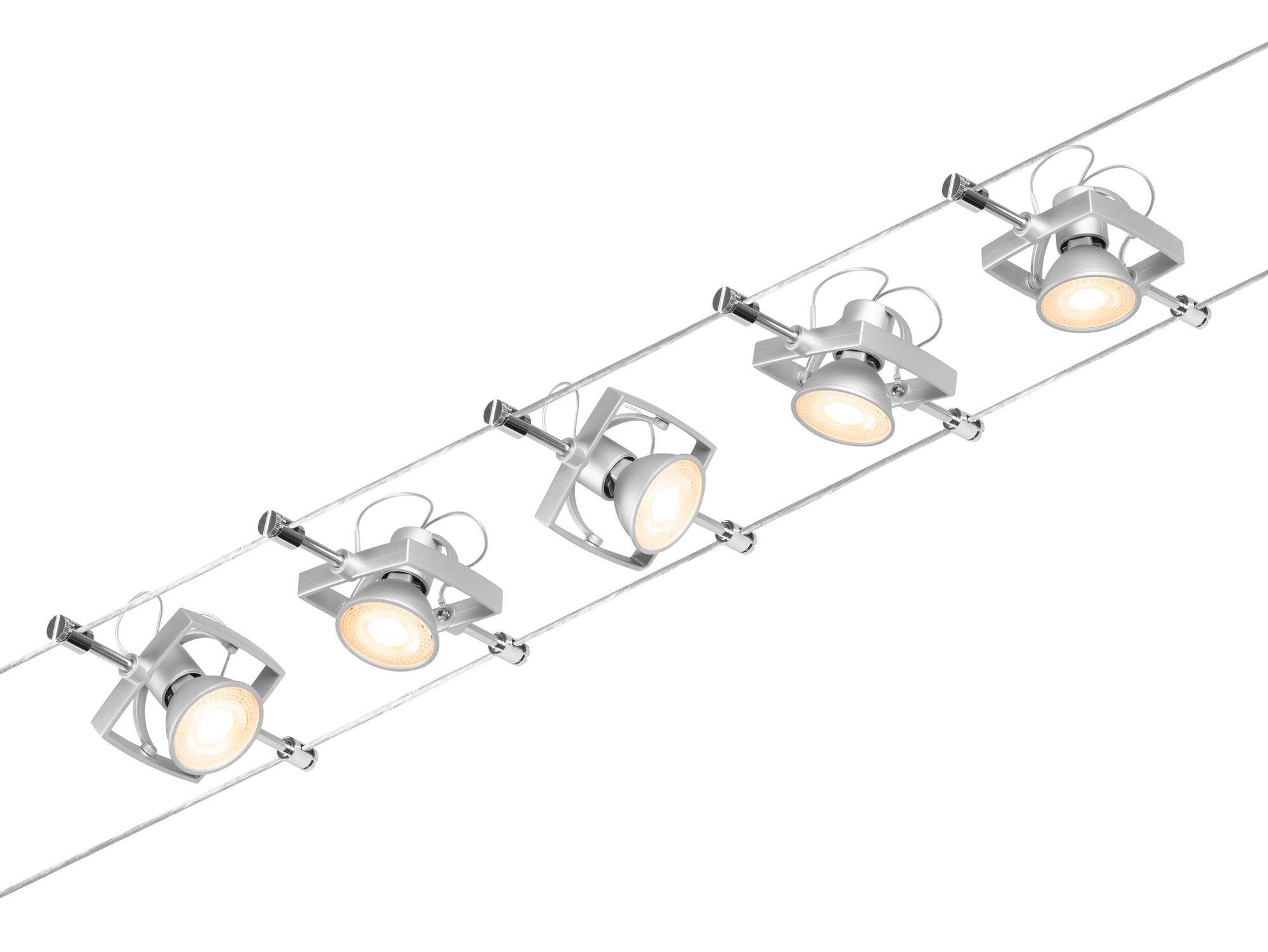 Paulmann Seilsystem Mac II Chrom matt 5 Spots ohne Leuchtmittel max. 5x10W GU5,3 DC 60VA