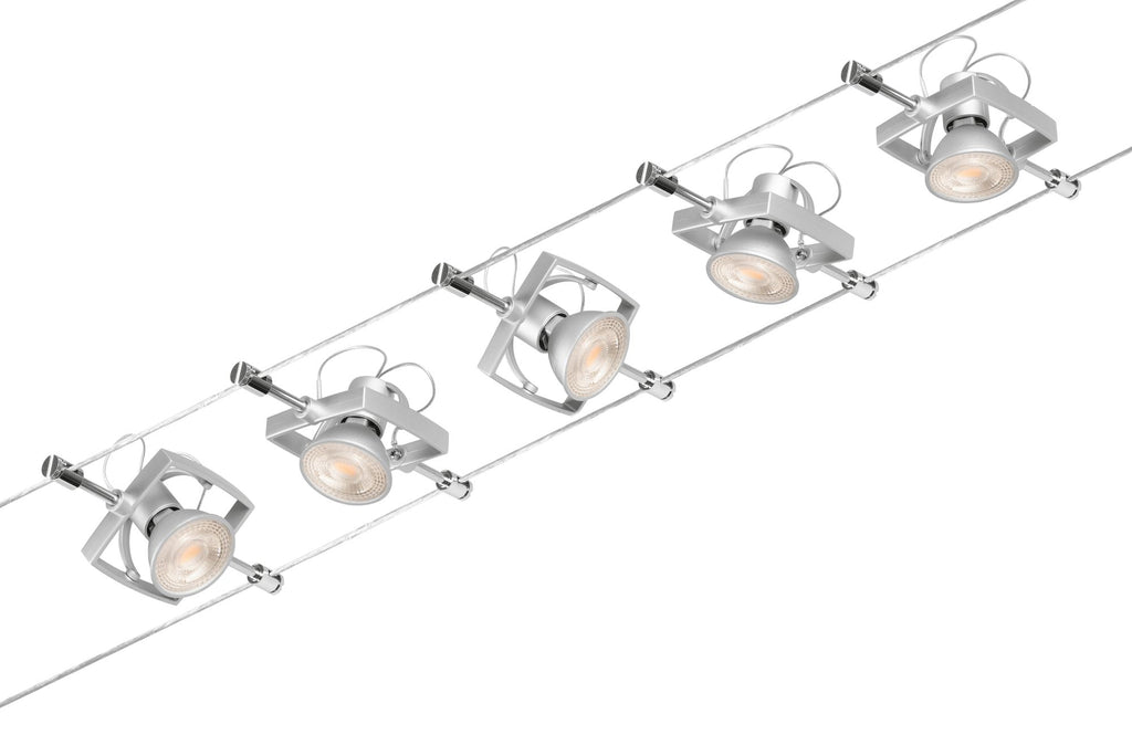 Paulmann Seilsystem Mac II Chrom matt 5 Spots ohne Leuchtmittel max. 5x10W GU5,3 DC 60VA