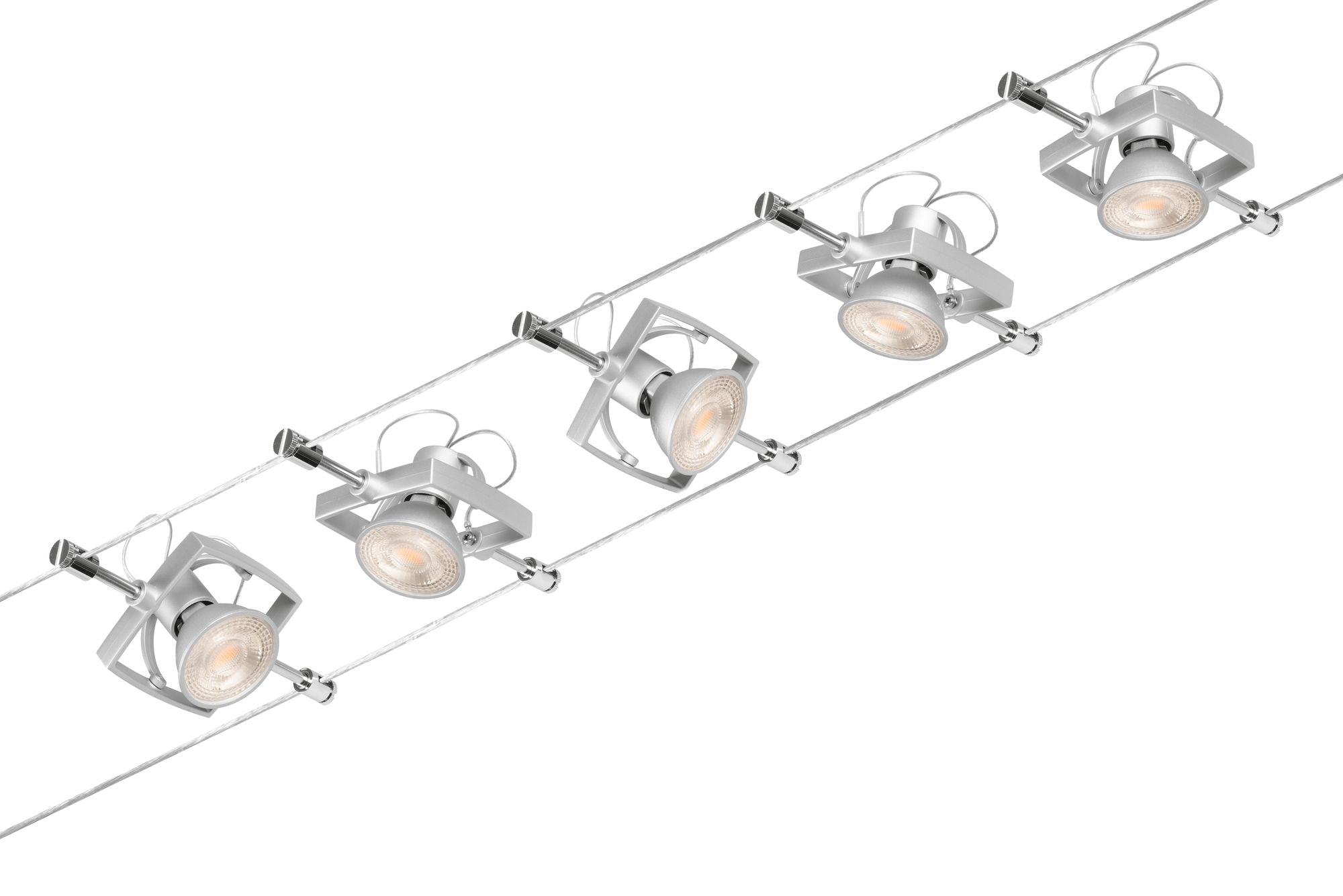 Paulmann Seilsystem Mac II Chrom matt 5 Spots ohne Leuchtmittel max. 5x10W GU5,3 DC 60VA