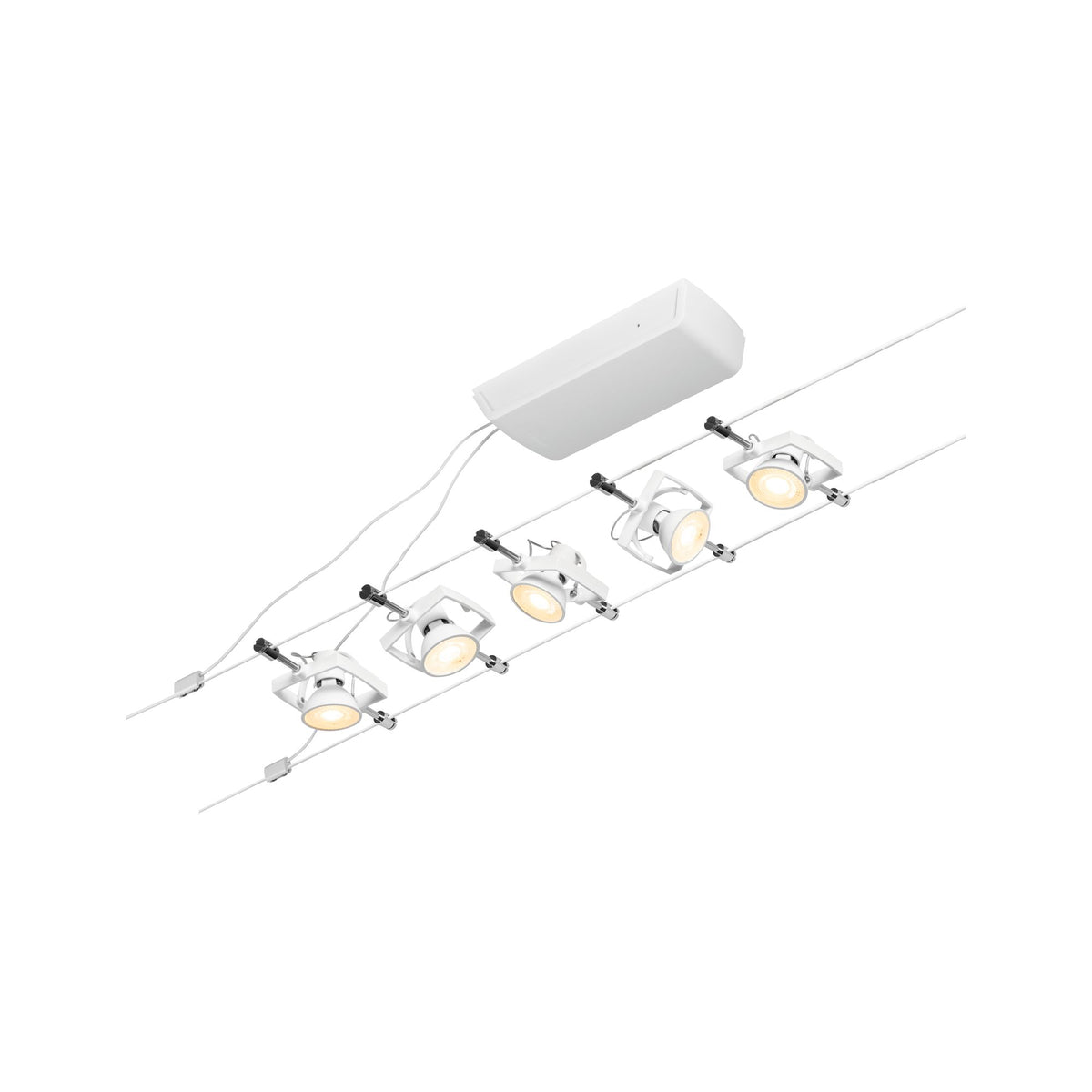 Paulmann Seilsystem Mac II Chrom matt 5 Spots ohne Leuchtmittel max. 5x10W GU5,3 DC 60VA
