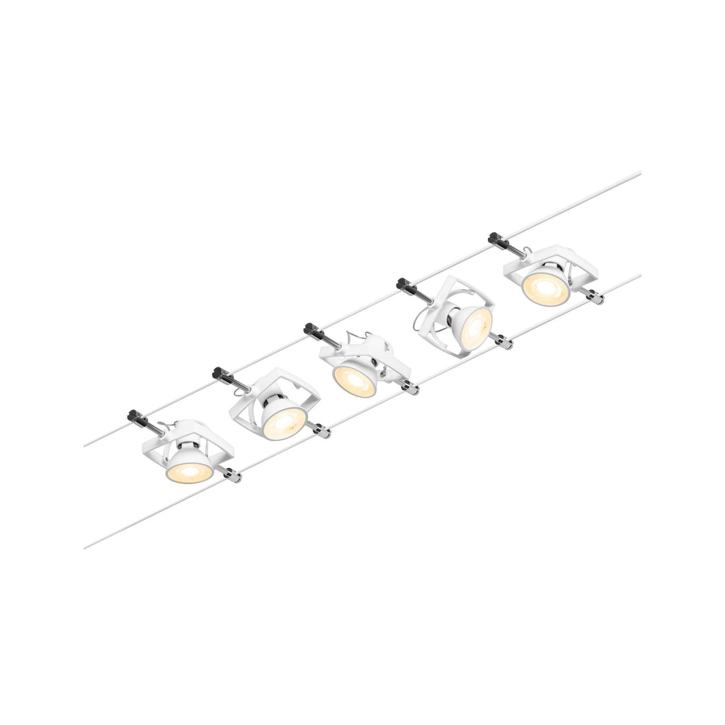 Paulmann Seilsystem Mac II Chrom matt 5 Spots ohne Leuchtmittel max. 5x10W GU5,3 DC 60VA