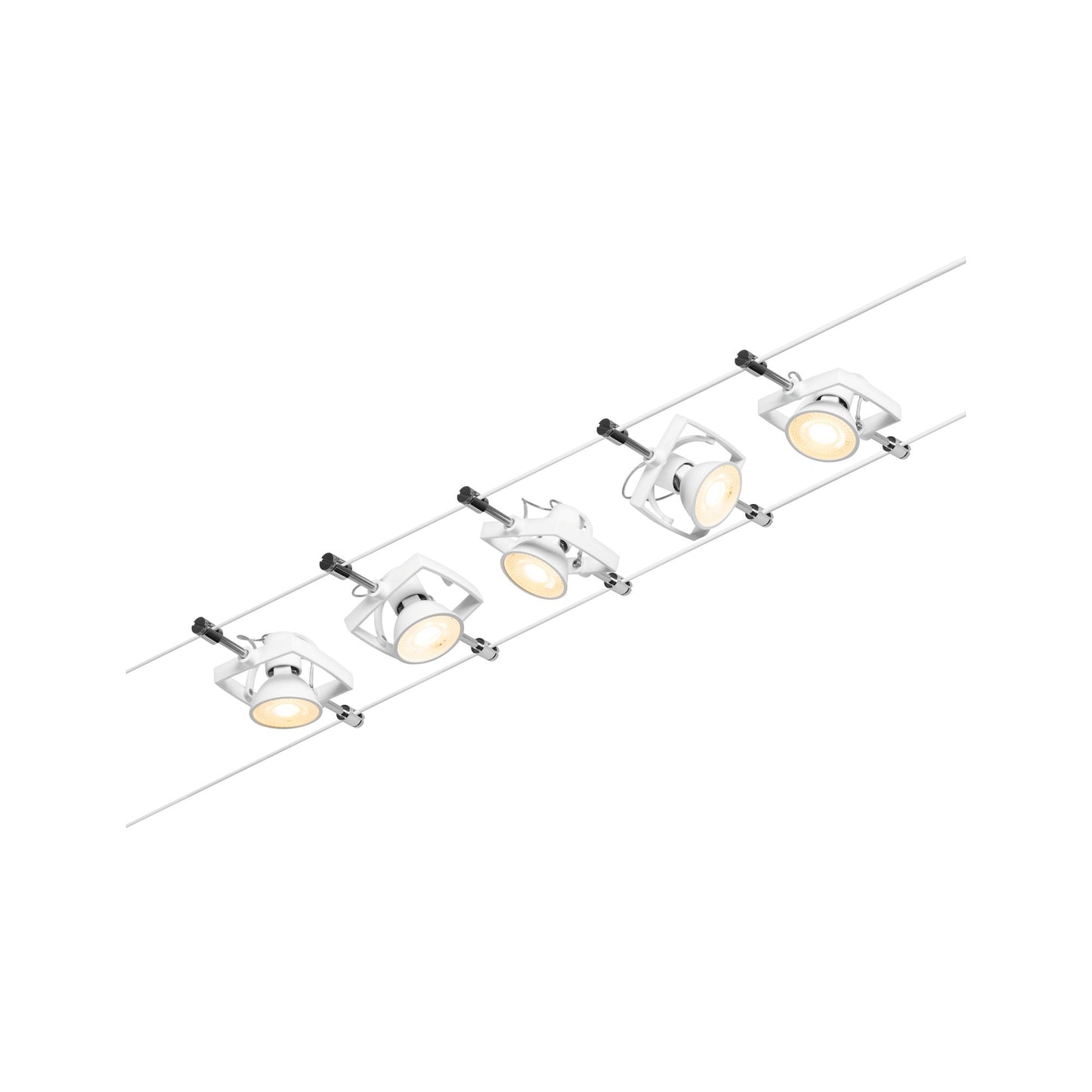 Paulmann Seilsystem Mac II Chrom matt 5 Spots ohne Leuchtmittel max. 5x10W GU5,3 DC 60VA