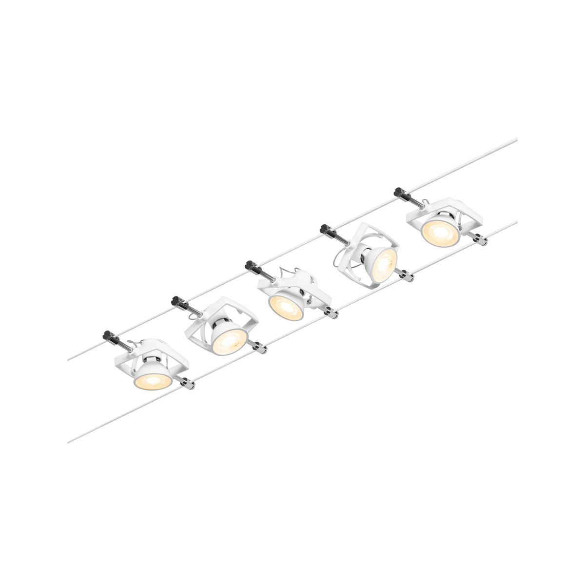 Paulmann Seilsystem Mac II Chrom matt 5 Spots ohne Leuchtmittel max. 5x10W GU5,3 DC 60VA