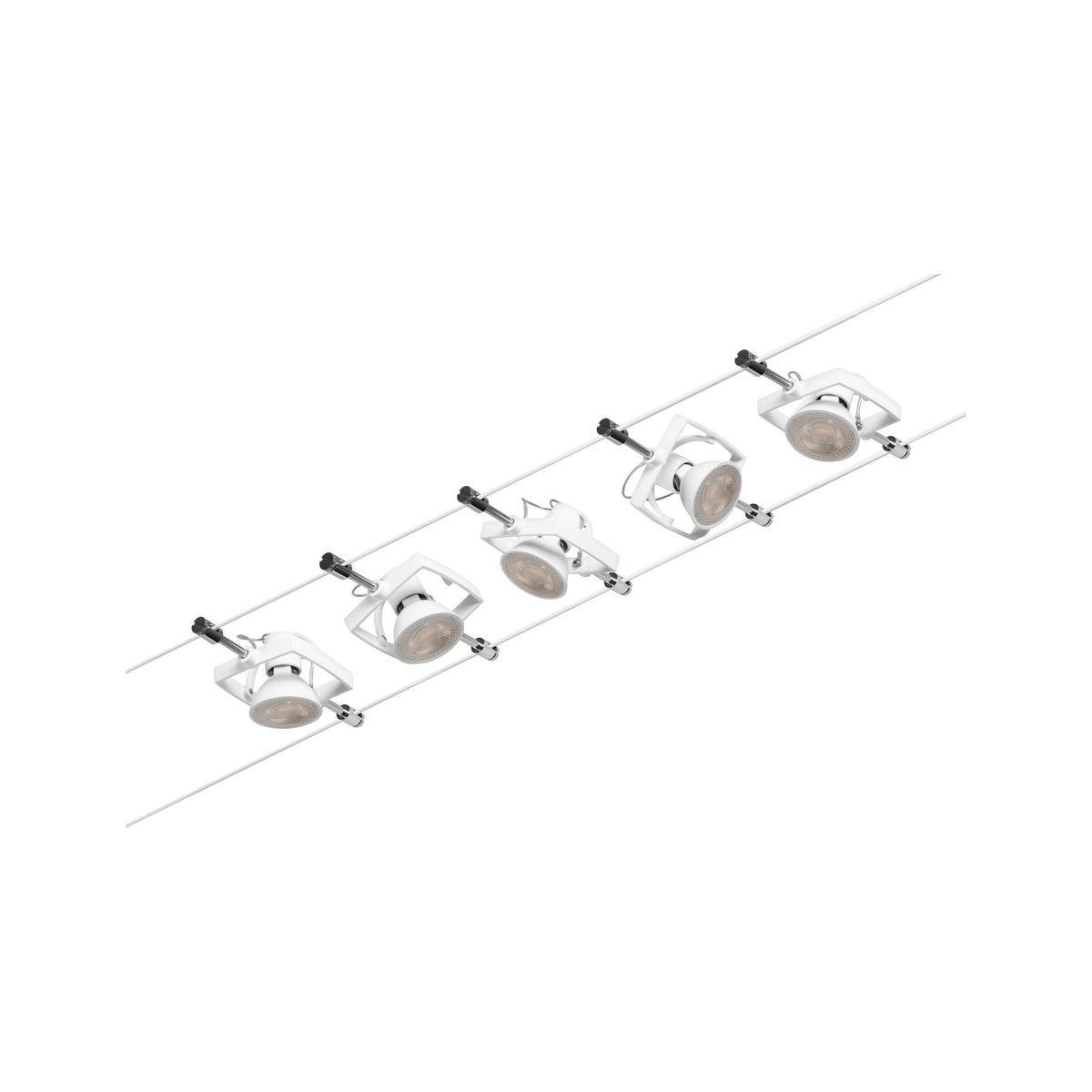 Paulmann Seilsystem Mac II Chrom matt 5 Spots ohne Leuchtmittel max. 5x10W GU5,3 DC 60VA