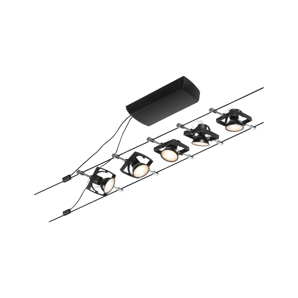 Paulmann Seilsystem Mac II Chrom matt 5 Spots ohne Leuchtmittel max. 5x10W GU5,3 DC 60VA
