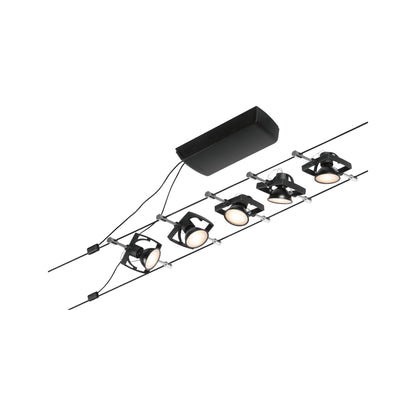 Paulmann Seilsystem Mac II Chrom matt 5 Spots ohne Leuchtmittel max. 5x10W GU5,3 DC 60VA