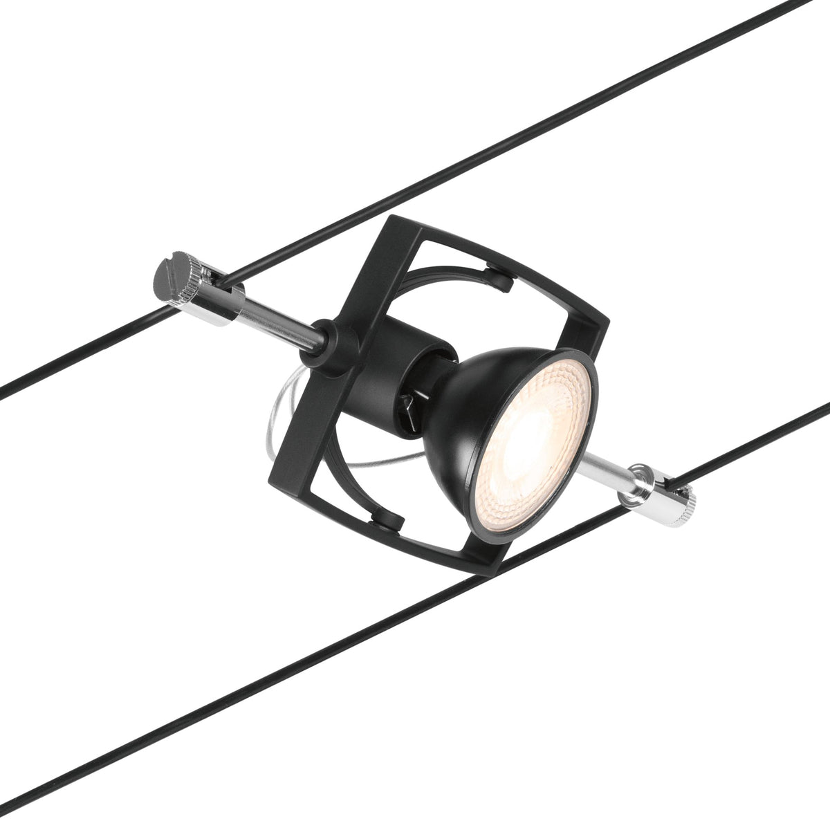 Paulmann Seilsystem Mac II Chrom matt 5 Spots ohne Leuchtmittel max. 5x10W GU5,3 DC 60VA