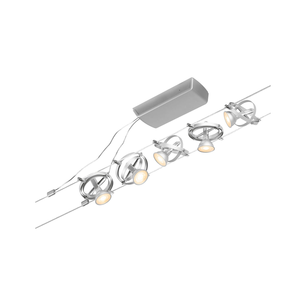 Paulmann Seilsystem Cardan Chrom matt 5 Spots ohne Leuchtmittel max. 10W GU5,3 DC 60VA