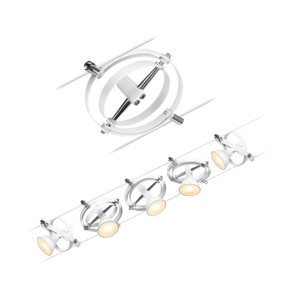Paulmann Seilsystem Cardan Chrom matt 5 Spots ohne Leuchtmittel max. 10W GU5,3 DC 60VA