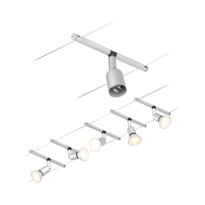 Paulmann Seilsystem Salt Chrom matt 5 Spots ohne Leuchtmittel max. 10W GU5,3 DC 60VA