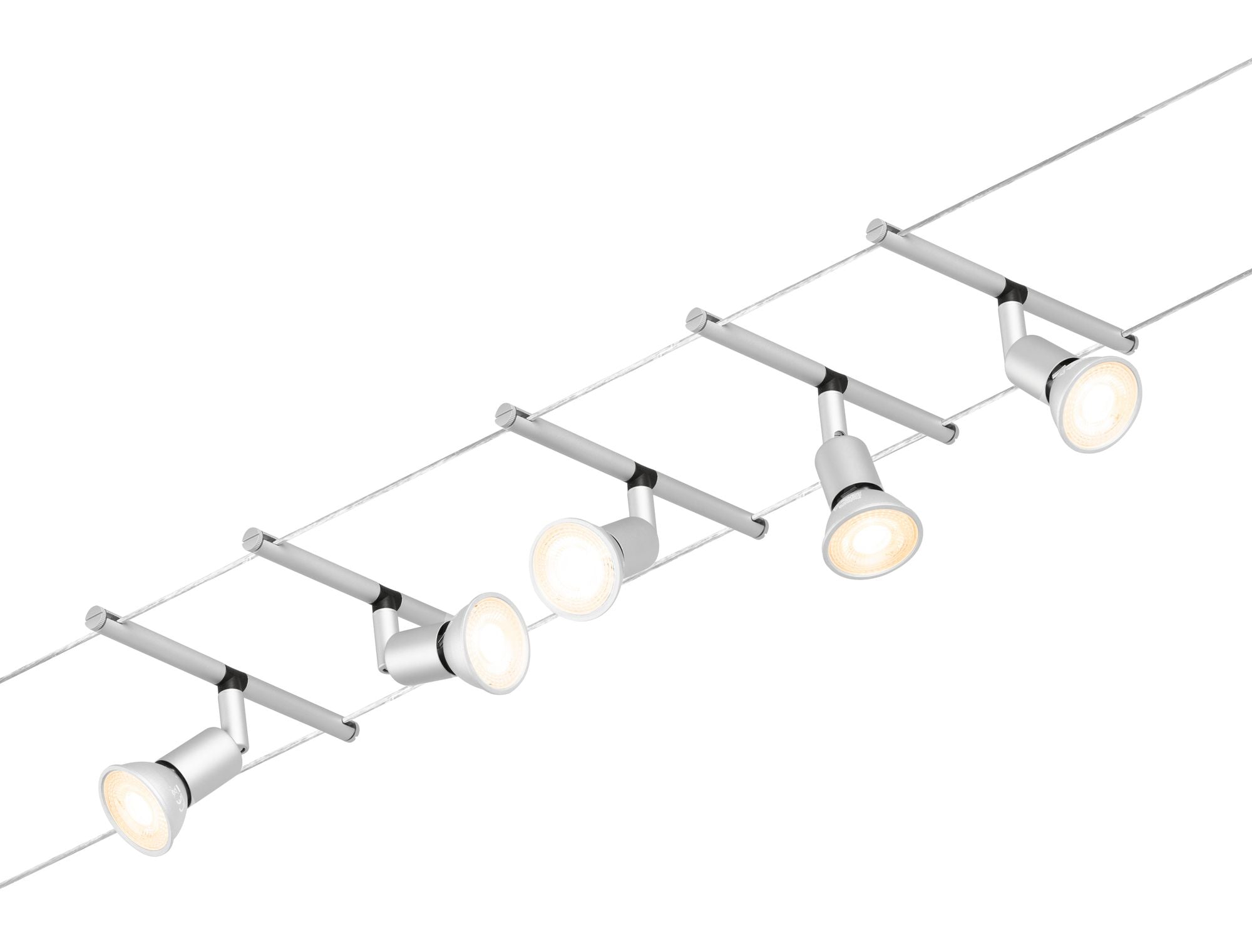 Paulmann Seilsystem Salt Chrom matt 5 Spots ohne Leuchtmittel max. 10W GU5,3 DC 60VA
