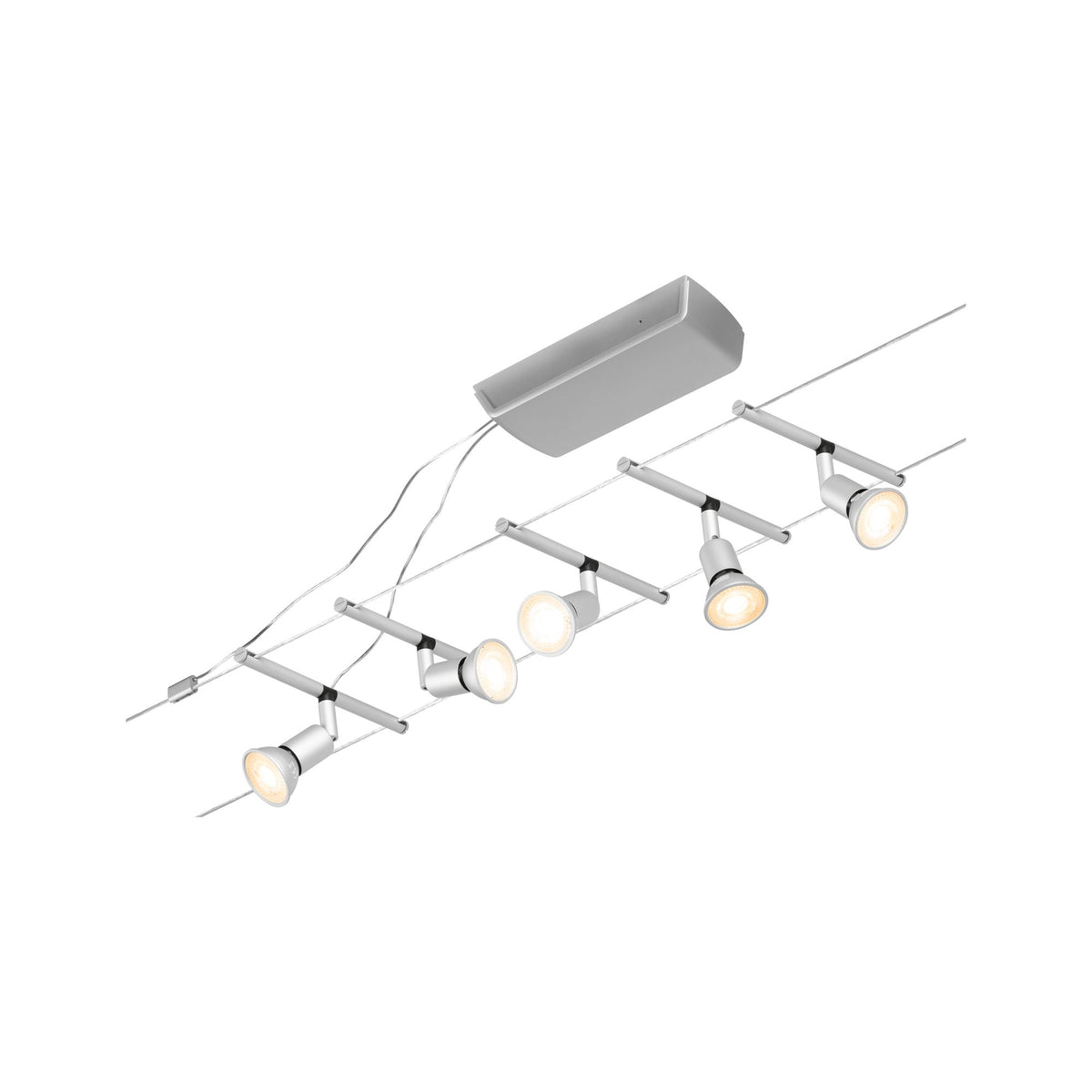 Paulmann Seilsystem Salt Chrom matt 5 Spots ohne Leuchtmittel max. 10W GU5,3 DC 60VA