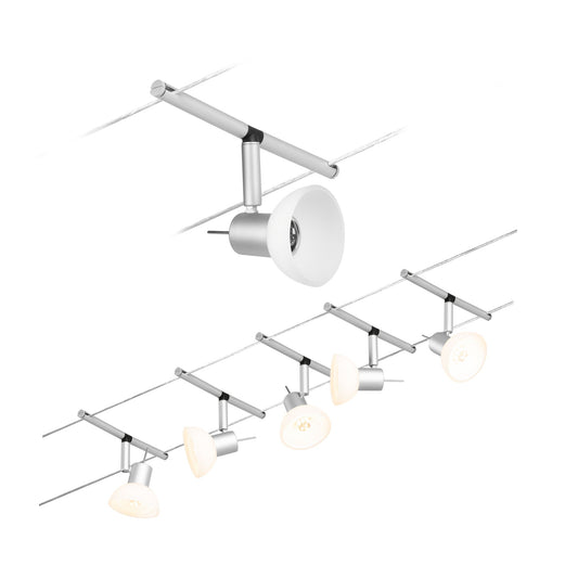 Paulmann Seilsystem Sheela Chrom matt 5 Spots ohne Leuchtmittel max. 10W GU5,3 DC 60VA