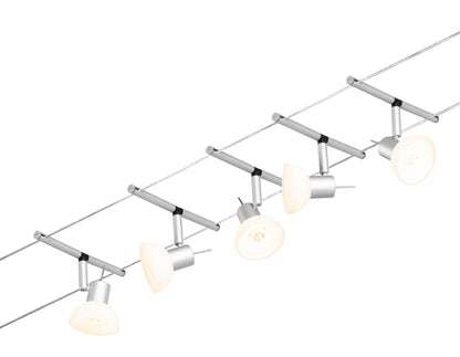 Paulmann Seilsystem Sheela Chrom matt 5 Spots ohne Leuchtmittel max. 10W GU5,3 DC 60VA
