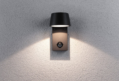 Paulmann Outdoor 230V Wandleuchte Capea 5W IP65 3000K Alu Black m. Bewegungsmelder