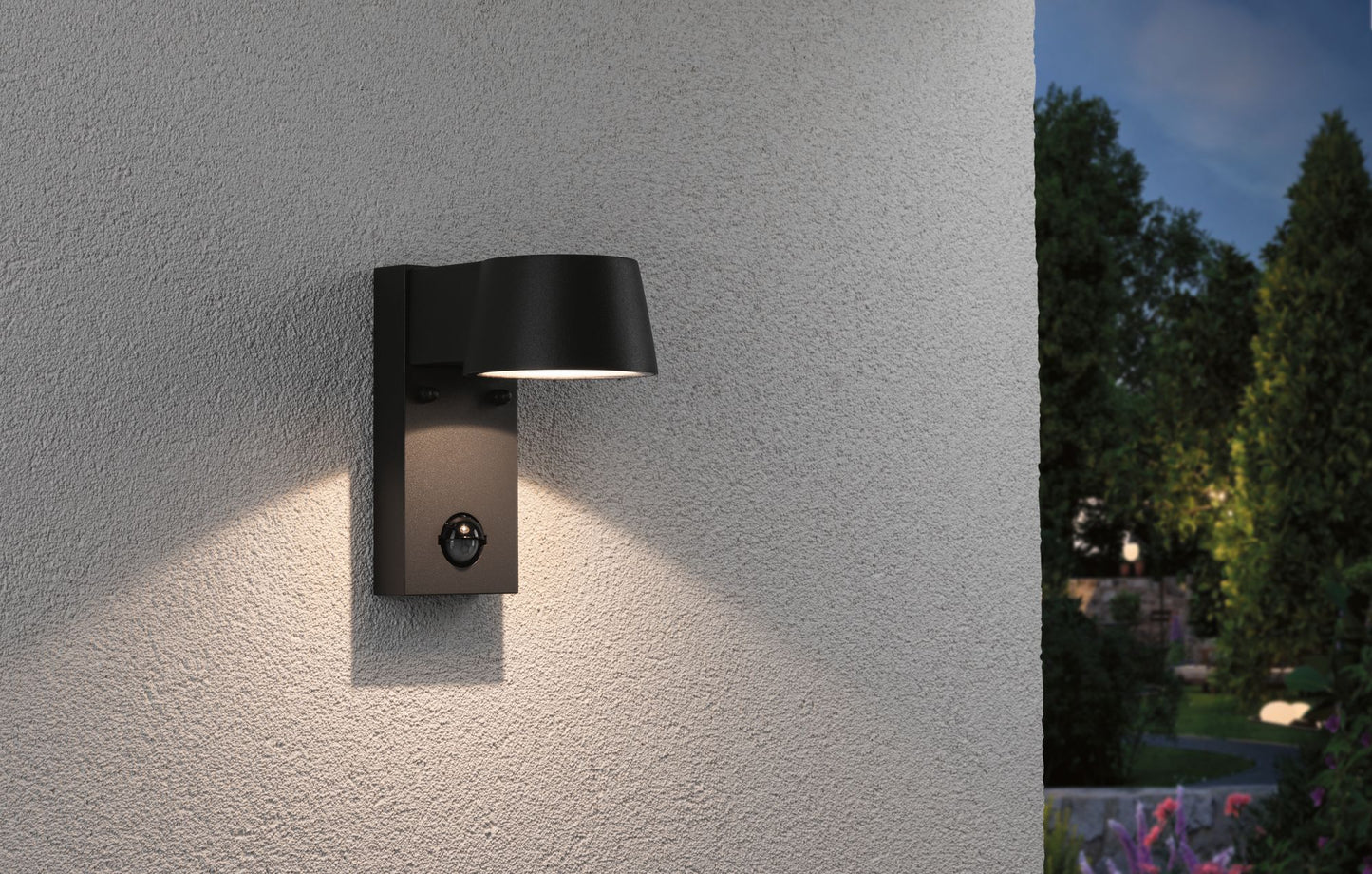 Paulmann Outdoor 230V Wandleuchte Capea 5W IP65 3000K Alu Black m. Bewegungsmelder