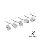 Paulmann Seilsystem Set Cone Chrom matt,Chrom 5 Spots ohne Leuchtmittel max. 5xW GU5,3 DC 60VA