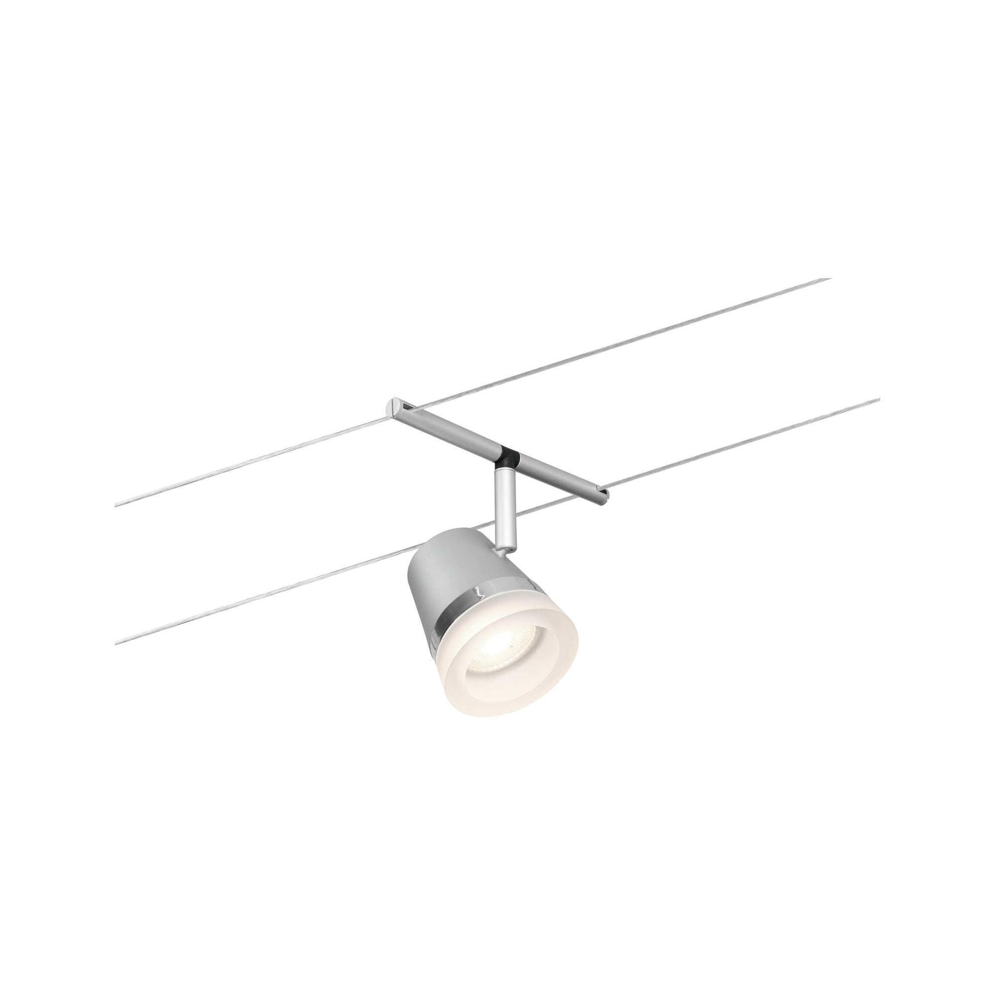Paulmann Seilsystem Set Cone Chrom matt,Chrom 5 Spots ohne Leuchtmittel max. 5xW GU5,3 DC 60VA