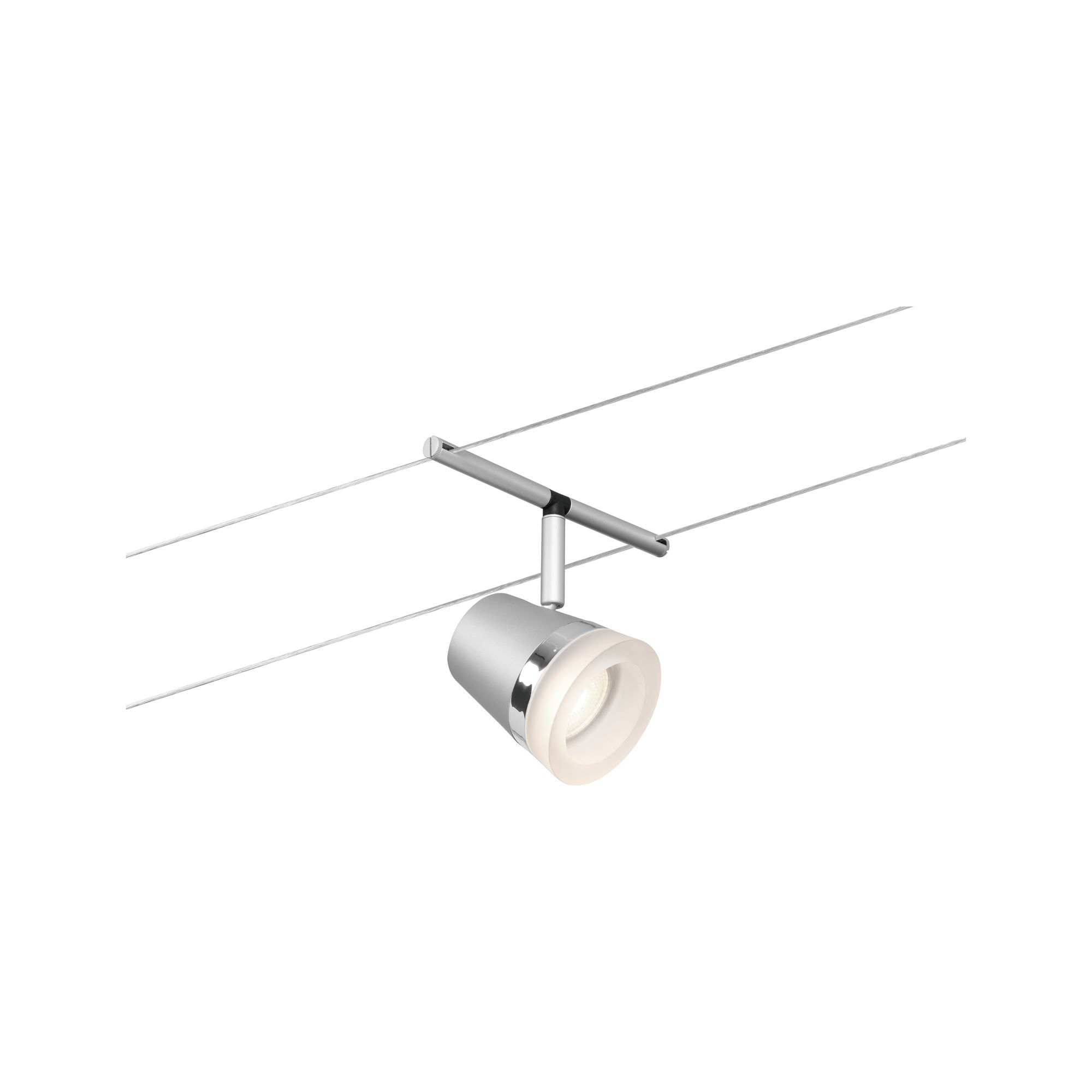 Paulmann Seilsystem Set Cone Chrom matt,Chrom 5 Spots ohne Leuchtmittel max. 5xW GU5,3 DC 60VA
