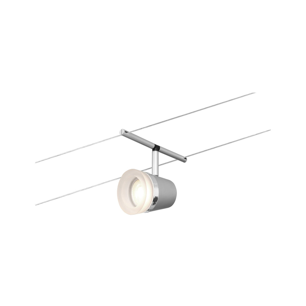 Paulmann Seilsystem Set Cone Chrom matt,Chrom 5 Spots ohne Leuchtmittel max. 5xW GU5,3 DC 60VA