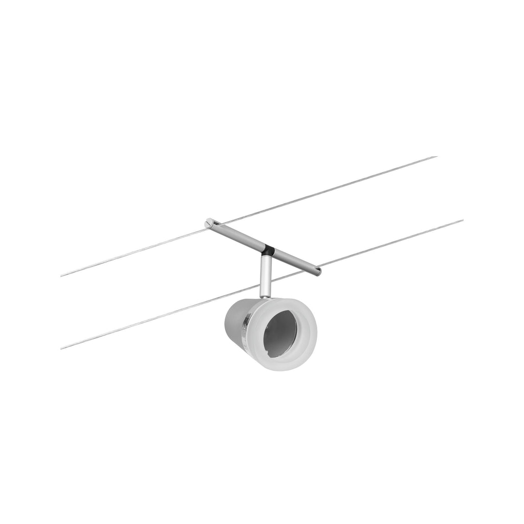 Paulmann Seilsystem Set Cone Chrom matt,Chrom 5 Spots ohne Leuchtmittel max. 5xW GU5,3 DC 60VA