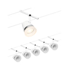 Paulmann Seilsystem Set Cone Weiß matt,Chrom 5 Spots ohne Leuchtmittel max. 5xW GU5,3 DC 60VA