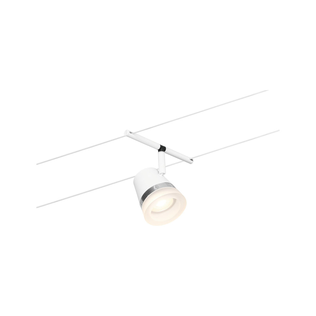Paulmann Seilsystem Set Cone Weiß matt,Chrom 5 Spots ohne Leuchtmittel max. 5xW GU5,3 DC 60VA