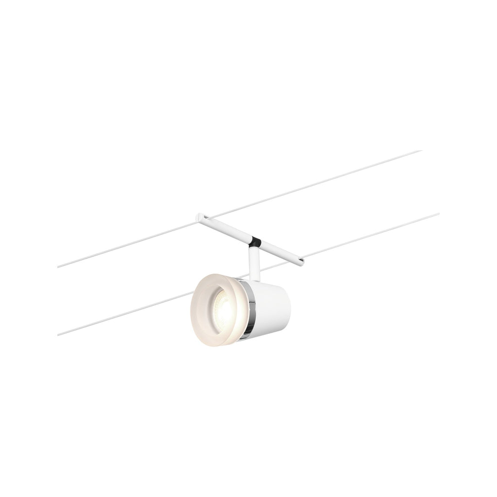 Paulmann Seilsystem Set Cone Weiß matt,Chrom 5 Spots ohne Leuchtmittel max. 5xW GU5,3 DC 60VA