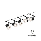 Paulmann Seilsystem Set Cone Schwarz matt,Chrom 5 Spots ohne Leuchtmittel max. 5xW GU5,3 DC 60VA