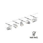 Paulmann Seilsystem Set Cup Chrom matt,Chrom 5 Spots ohne Leuchtmittel max. 5xW GU5,3 DC 60VA