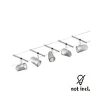 Paulmann Seilsystem Set Cup Chrom matt,Chrom 5 Spots ohne Leuchtmittel max. 5xW GU5,3 DC 60VA