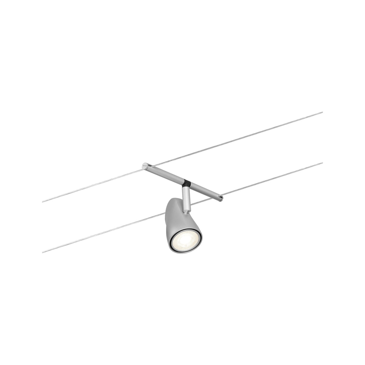 Paulmann Seilsystem Set Cup Chrom matt,Chrom 5 Spots ohne Leuchtmittel max. 5xW GU5,3 DC 60VA