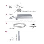 Paulmann Seilsystem Set Cup Chrom matt,Chrom 5 Spots ohne Leuchtmittel max. 5xW GU5,3 DC 60VA