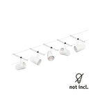 Paulmann Seilsystem Set Cup Weiß matt,Chrom 5 Spots ohne Leuchtmittel max. 5xW GU5,3 DC 60VA