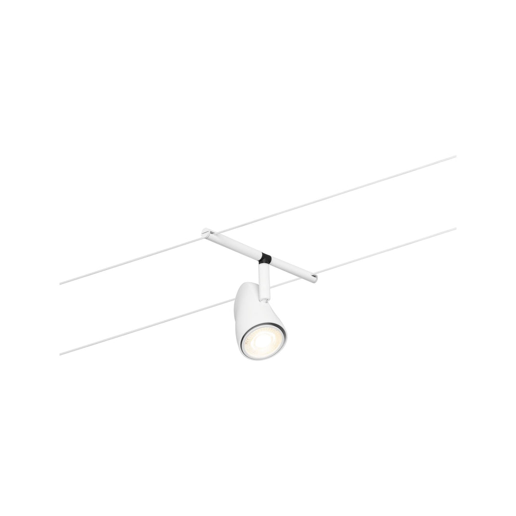 Paulmann Seilsystem Set Cup Weiß matt,Chrom 5 Spots ohne Leuchtmittel max. 5xW GU5,3 DC 60VA