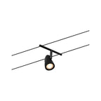 Paulmann Seilsystem Set Cup Schwarz matt,Chrom 5 Spots ohne Leuchtmittel max. 5xW GU5,3 DC 60VA