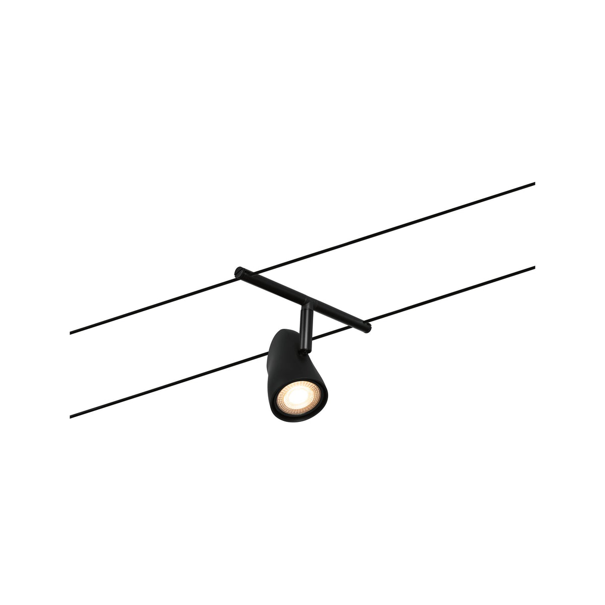 Paulmann Seilsystem Set Cup Schwarz matt,Chrom 5 Spots ohne Leuchtmittel max. 5xW GU5,3 DC 60VA