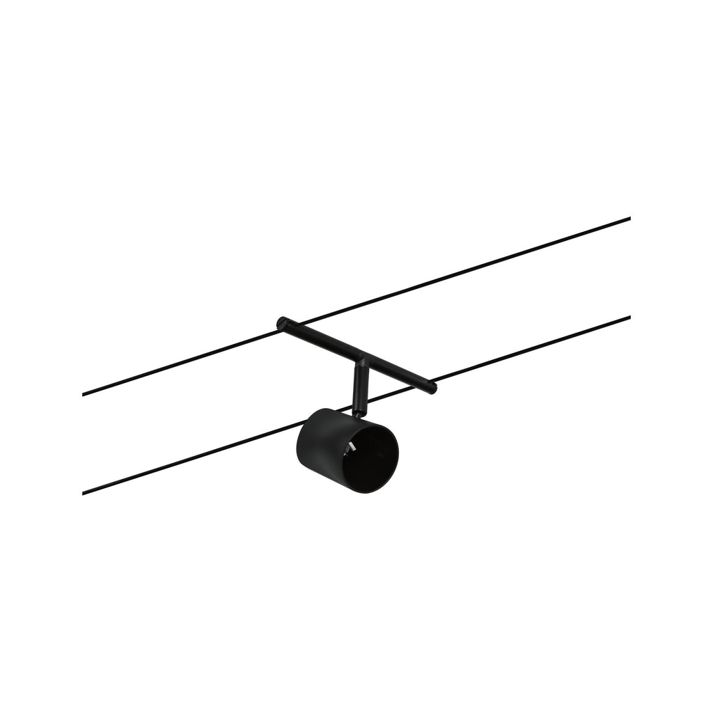 Paulmann Seilsystem Set Cup Schwarz matt,Chrom 5 Spots ohne Leuchtmittel max. 5xW GU5,3 DC 60VA