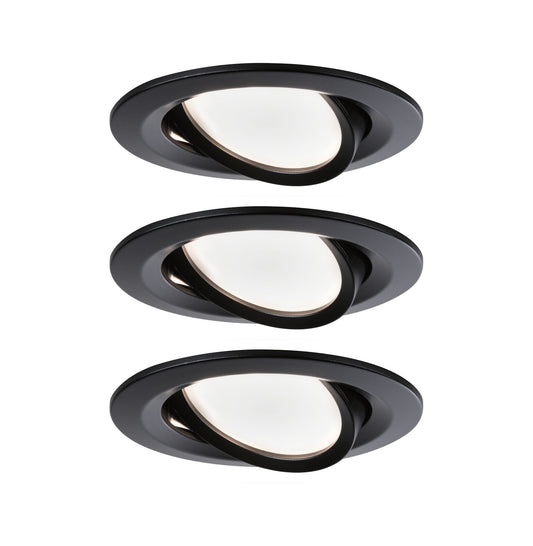Paulmann EBL Nova Coin rund schwenkbar LED 3x6,5W 2700K 230V Schwarz matt/Alu