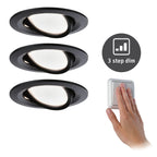 Paulmann EBL Nova Coin 3-stepdim rd schw LED 3x6,5W 2700K 230V Schwarz matt/Alu