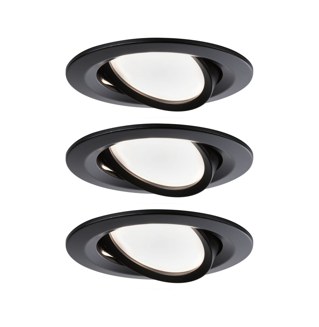 Paulmann EBL Nova Coin 3-stepdim rd schw LED 3x6,5W 2700K 230V Schwarz matt/Alu