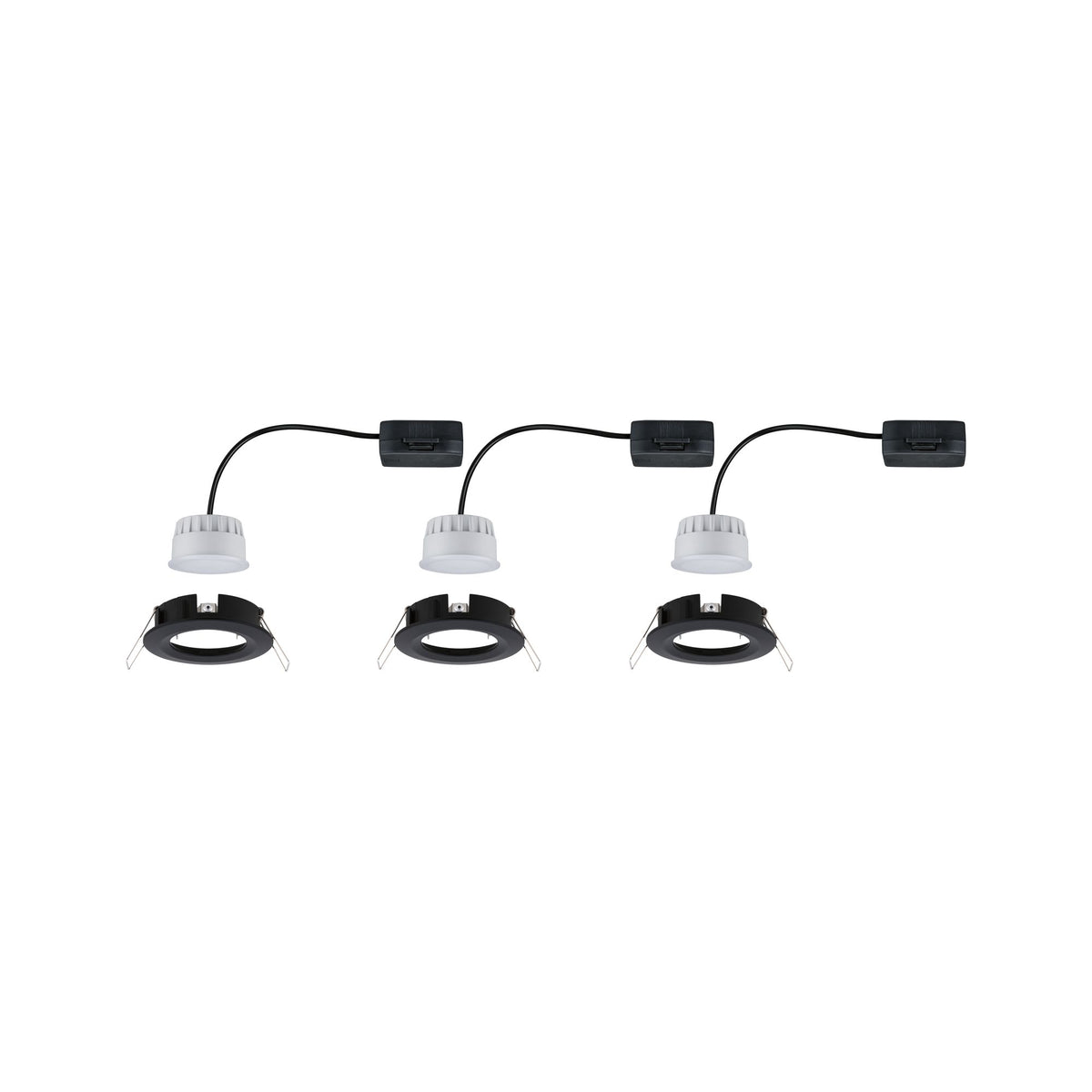 Paulmann EBL Nova Coin 3-stepdim rd starr LED 3x6,5W 2700K 230V Schwarz matt/Alu