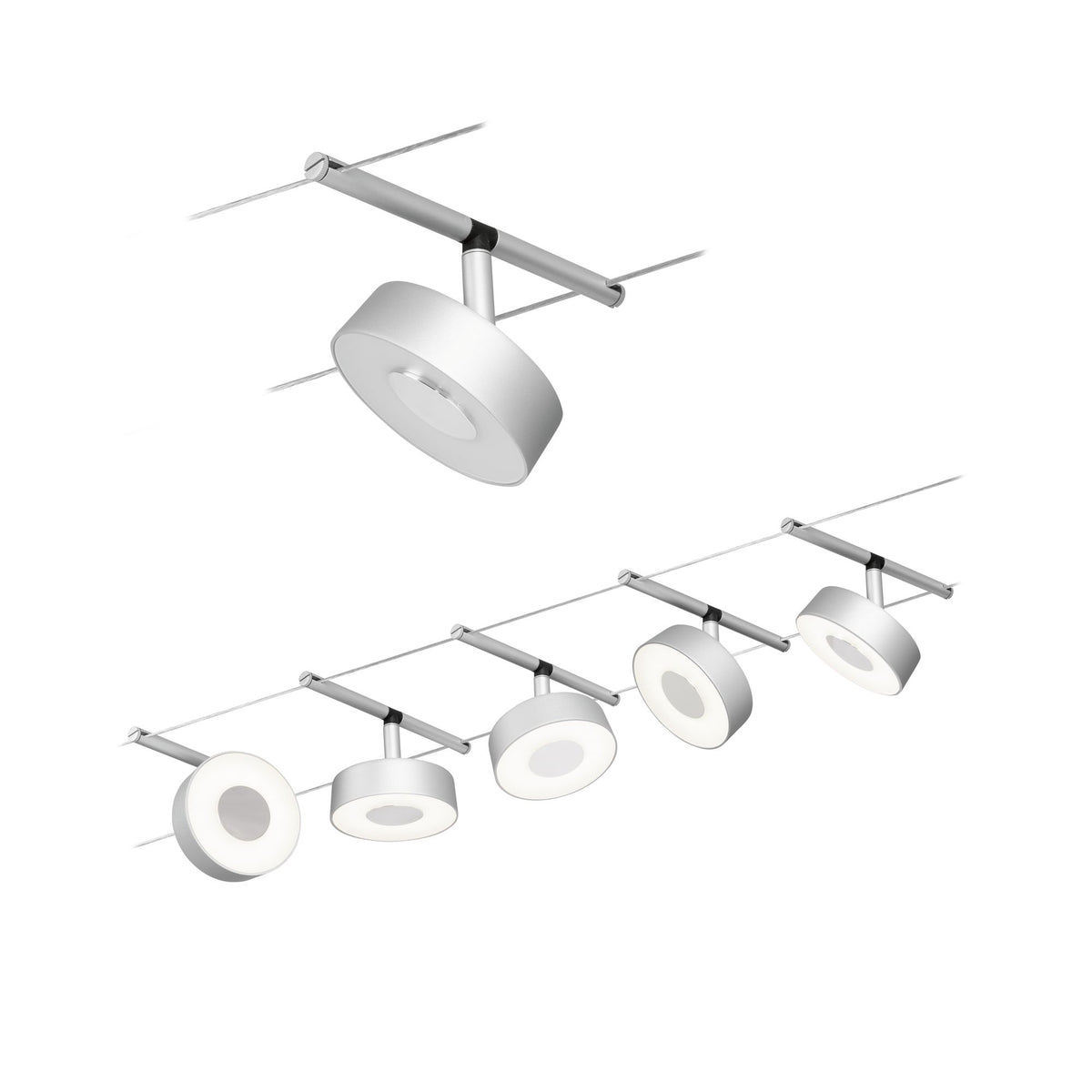 Paulmann Seilsystem Set Circle Chrom matt,Chrom 5x5W  3.000 DC 60VA 5 Spots